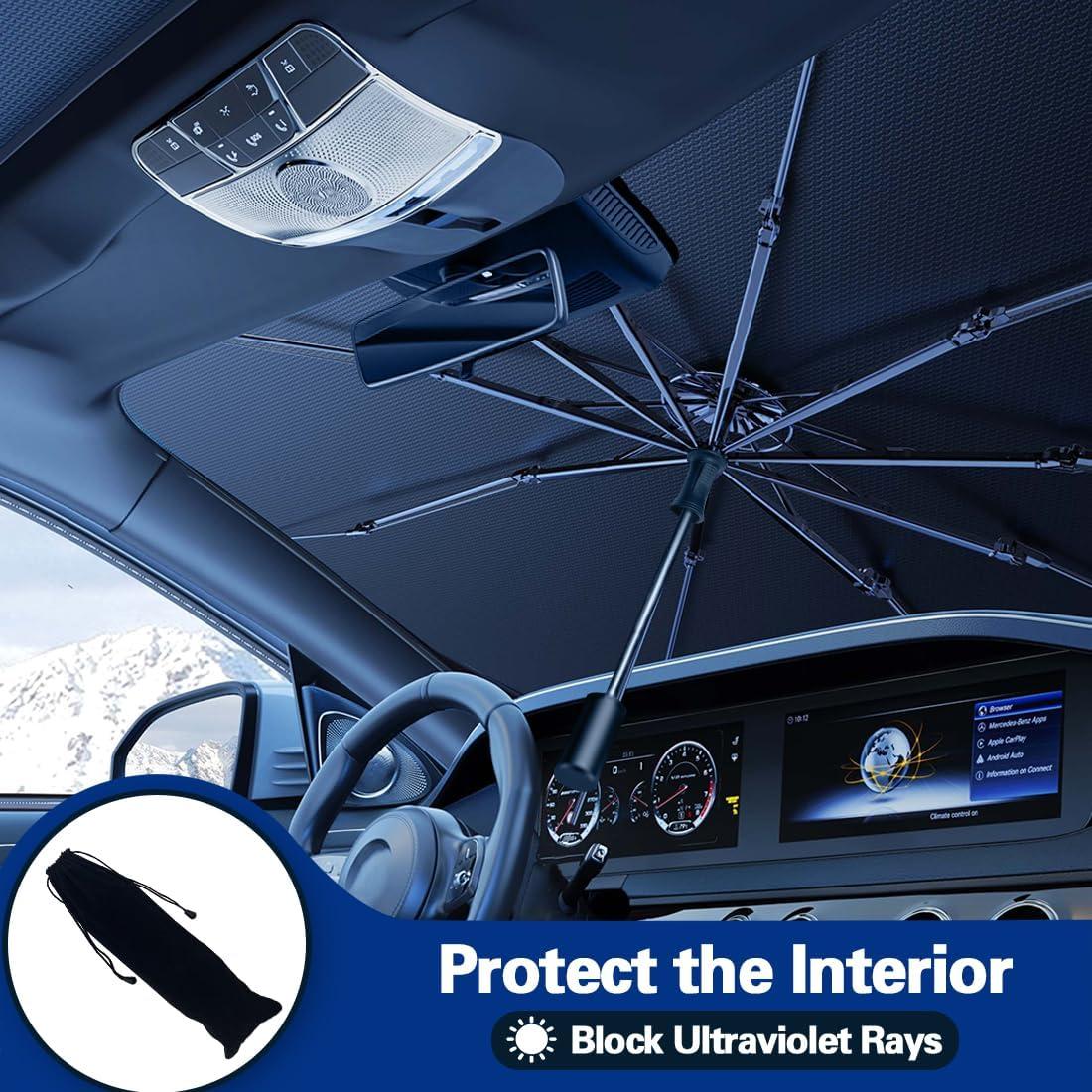 AutoShield™ Foldable Car Sun Shade Umbrella – UV Protection Windshield Cover