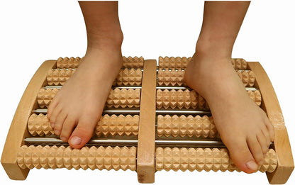 Premium Wooden Foot Massage Roller – Acupressure Reflexology Stress Relief Massager