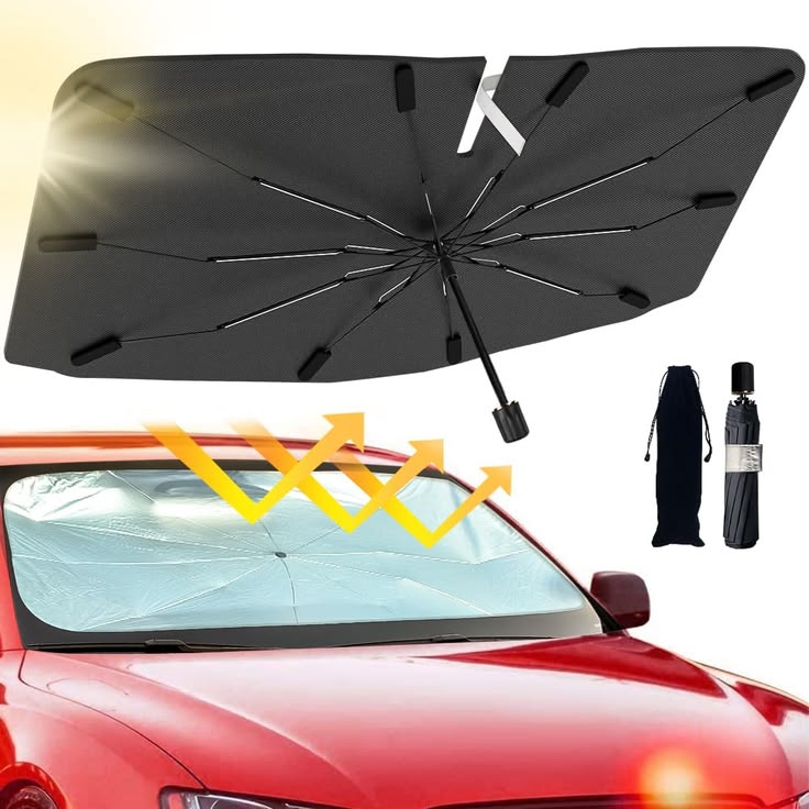 AutoShield™ Foldable Car Sun Shade Umbrella – UV Protection Windshield Cover