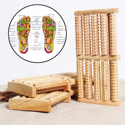 Premium Wooden Foot Massage Roller – Acupressure Reflexology Stress Relief Massager