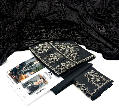 👉 Tawakal 3PC Embroidered Fancy with Velvet Shawl – 2K25-26 Collection