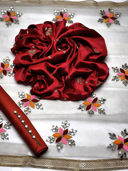 Fancy 3PC Shamooz Silk Embroidered Dress Collection