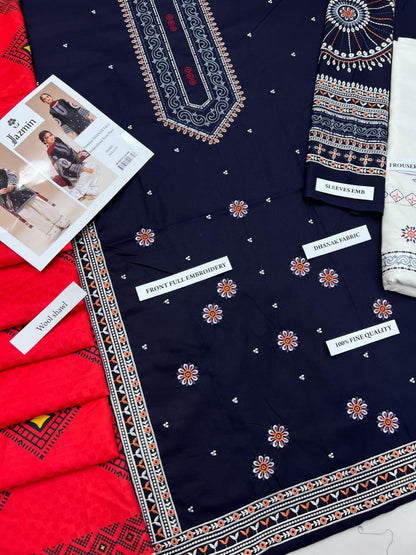 Jazmin 4604 – Premium Dhanak with Digital Wool Shawl