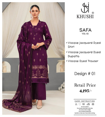 KHUSHI Safa Vol 1 – 2025 (Viscose Linen Jacquard Collection)