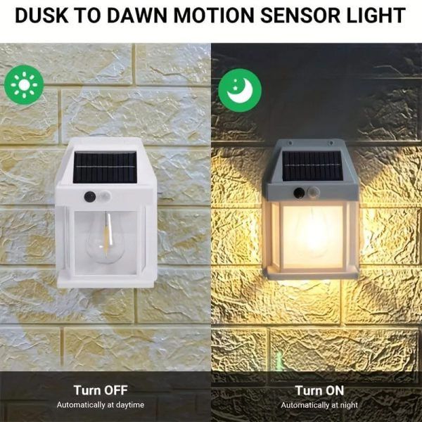 Solar Sensor Wall Lamp – Waterproof Tungsten Filament Outdoor Light