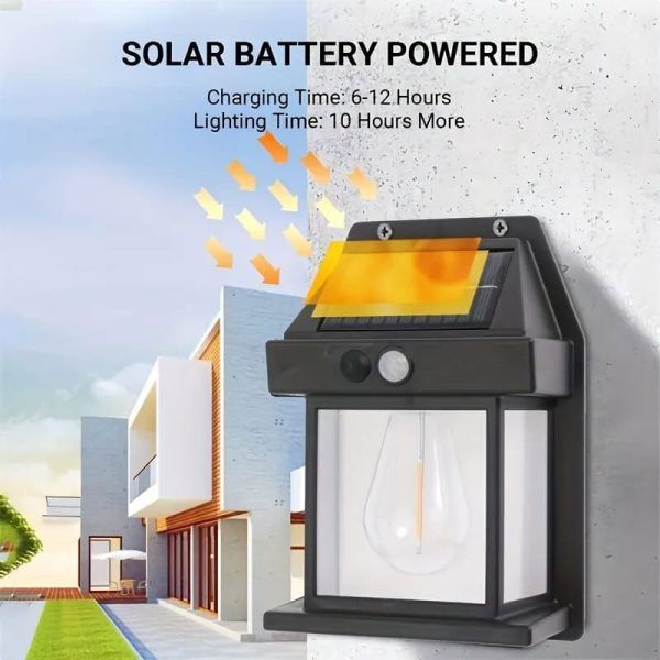 Solar Sensor Wall Lamp – Waterproof Tungsten Filament Outdoor Light