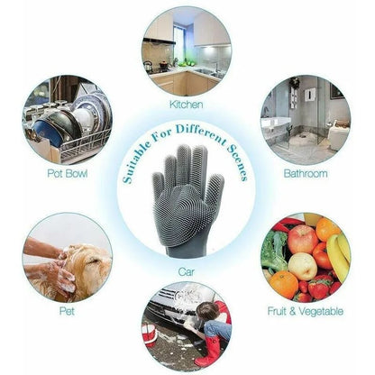 Silicone Waterproof Washing Gloves