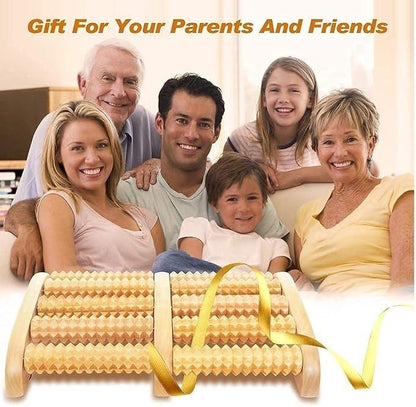 Premium Wooden Foot Massage Roller – Acupressure Reflexology Stress Relief Massager